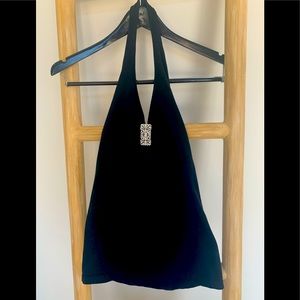 Bordeaux black halter top - One Size